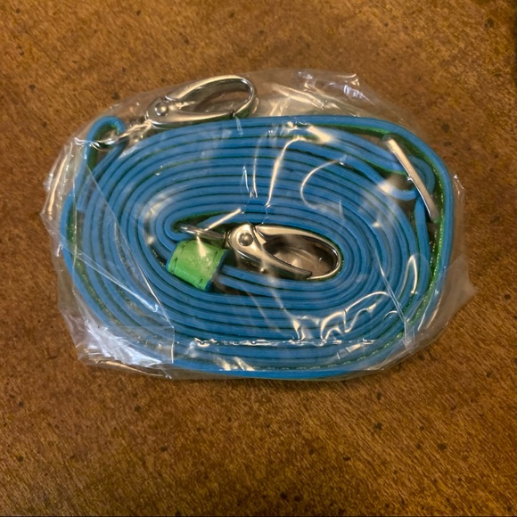 Baekgaard Clutch w/ Strap. Neon green with blue trim. Perfect for summer! - Picture 5 of 5